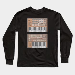 Brown Classic Synthesizer Long Sleeve T-Shirt
